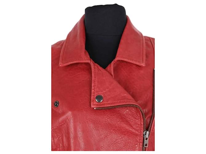 Sandro Lederjacke in Rot - Ansicht 2