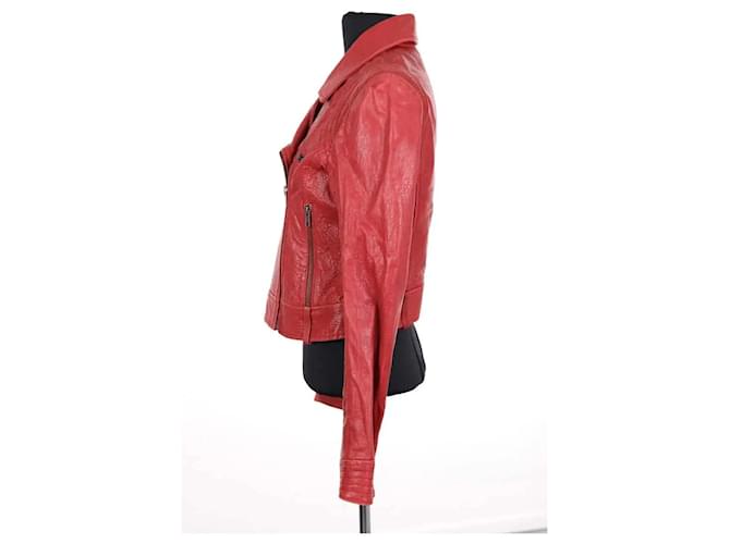 Sandro Lederjacke in Rot - Ansicht 3