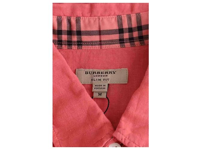 Camisa Burberry de lino rosa M - vista 5