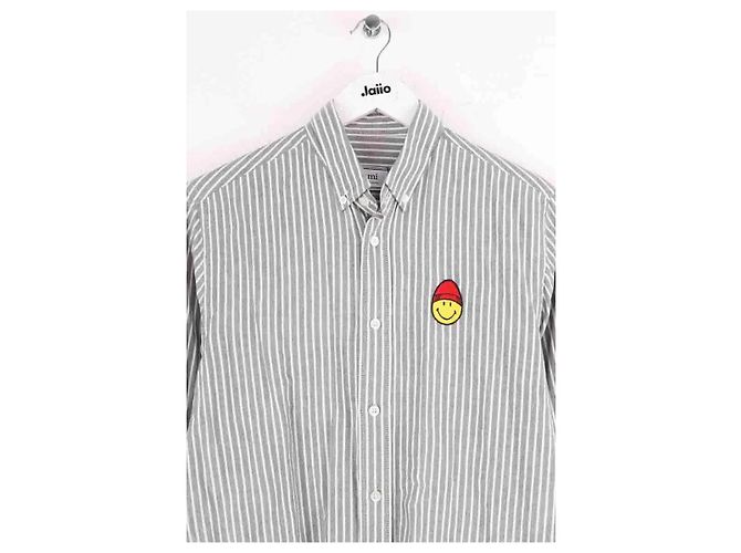 Camicia Ami in cotone grigia Taglia M Grigio - vista 2