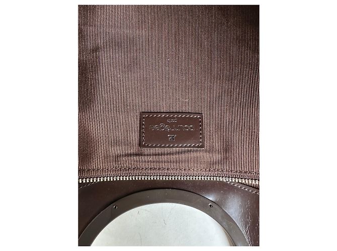 Tote Vintage Courreges in pelle scamosciata e rifiniture Marrone Argento - vista 5