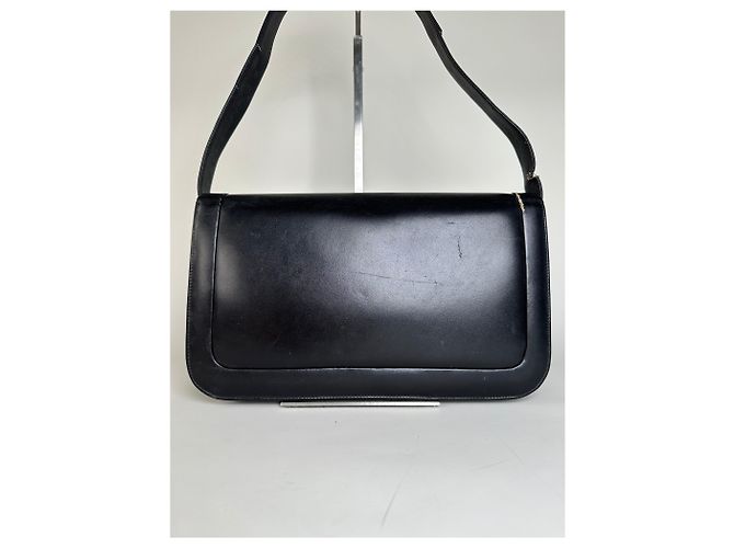 Vintage Givenchy Schultertasche aus Leder Schwarz Gold - Ansicht 12
