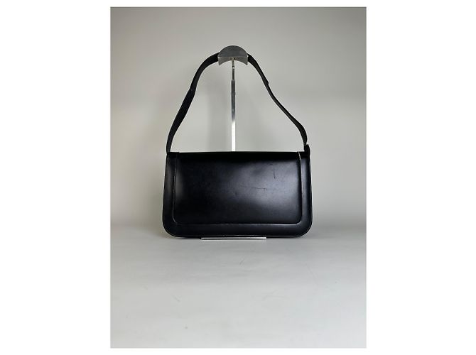 Vintage Givenchy Schultertasche aus Leder Schwarz Gold - Ansicht 2