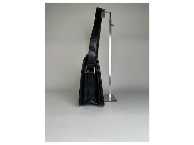 Vintage Givenchy Schultertasche aus Leder Schwarz Gold - Ansicht 4