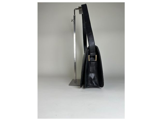 Vintage Givenchy Schultertasche aus Leder Schwarz Gold - Ansicht 6