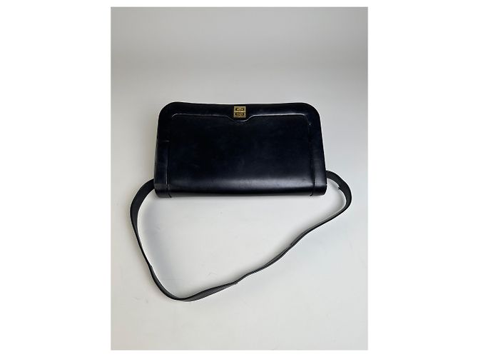 Vintage Givenchy Schultertasche aus Leder Schwarz Gold - Ansicht 7
