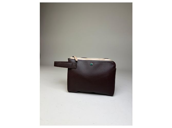 Bulgari Beauty case vintage Bvlgari in pelle Brown Cream Marrone - vista 11