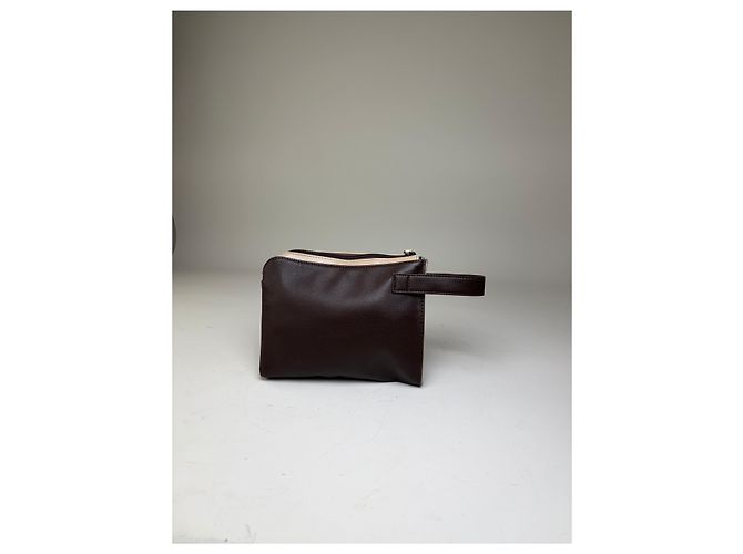 Bulgari Beauty case vintage Bvlgari in pelle Brown Cream Marrone - vista 12