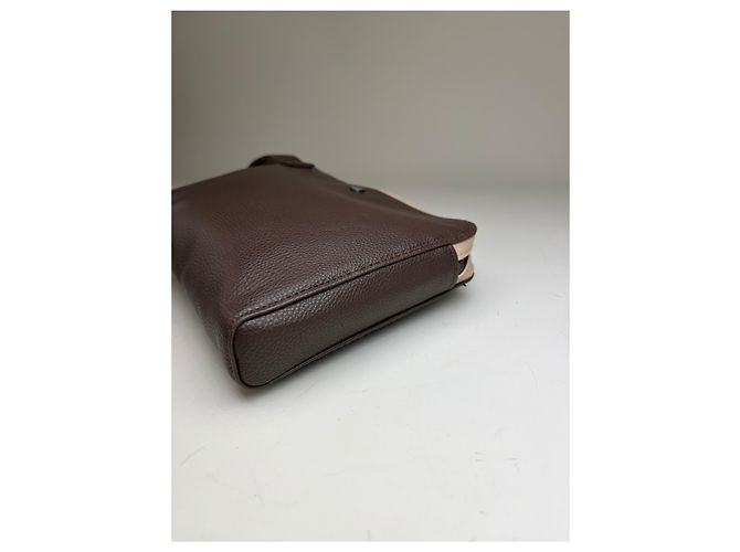 Bulgari Beauty case vintage Bvlgari in pelle Brown Cream Marrone - vista 7