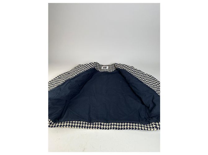 Vintage Issey Miyake Wool Houndstooth Jacket Navy Cream M - view 4