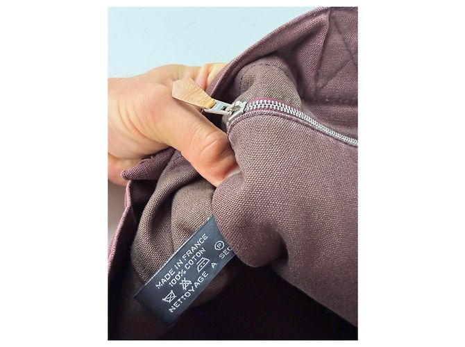 Trim Hermès Vintage Hermes Canvas Tote Bag burgunderrot silber Bordeaux - Ansicht 6