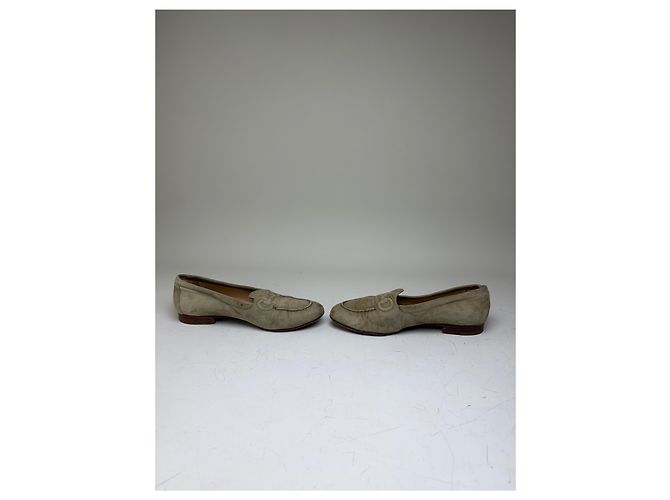 Mocassini Vintage Gucci in camoscio Olive Green EU37 Verde - vista 7