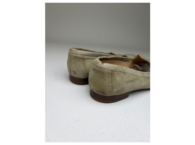 Mocassini Vintage Gucci in camoscio Olive Green EU37 Verde - vista 8