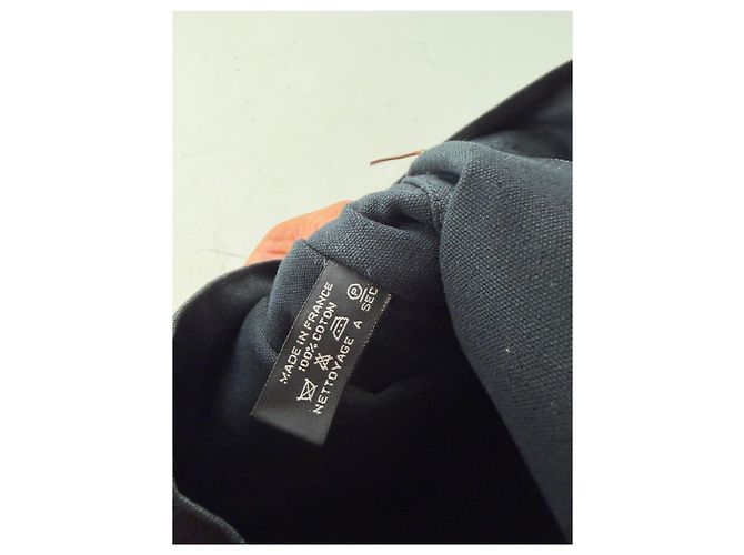 Hermès Vintage Hermes Canvas Tote Schwarz Grau Silber - Ansicht 4