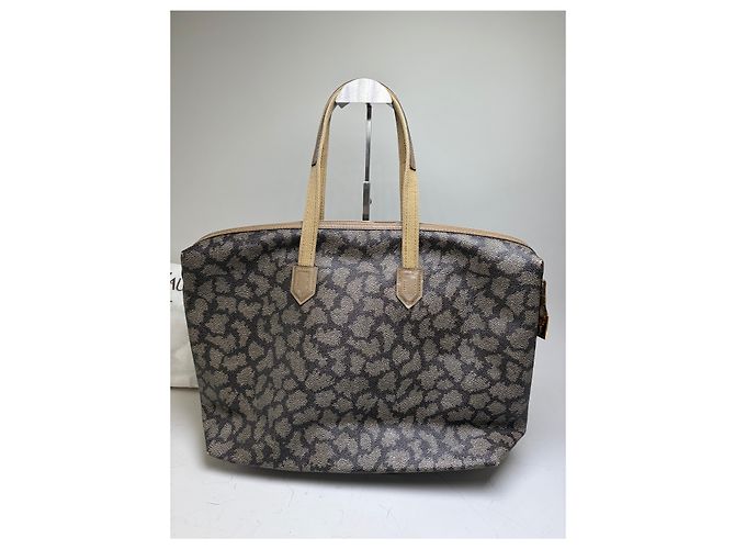Tote Vintage Yves Saint Laurent Monogram Canvas Brown Cream Marrone - vista 8