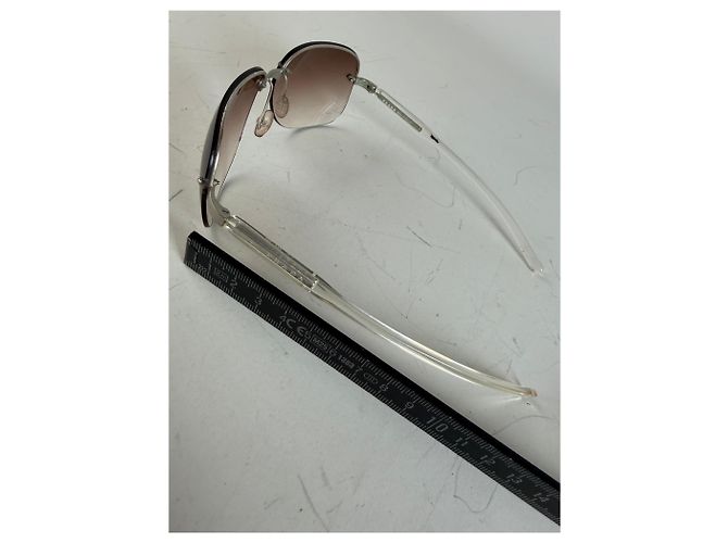 Vintage Prada Metal Frame Sunglasses Brown Gradient Silver - view 5