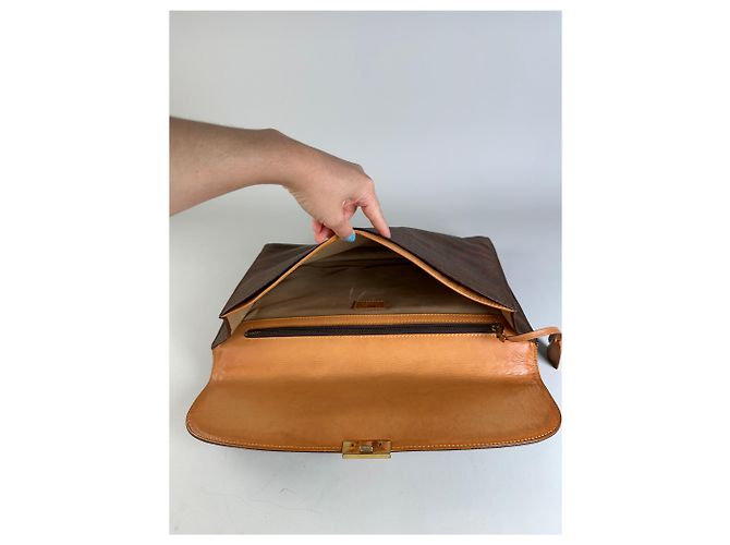 Vintage Etro Paisley Lederaktentasche Brown Rust Gold - Ansicht 3