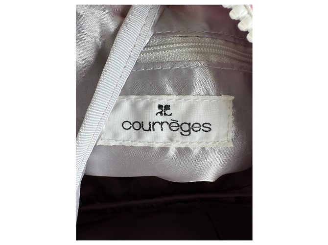 Vintage Courreges Nylon Hobo Bag mit Polka Dots Rosa Weiß Pink - Ansicht 5