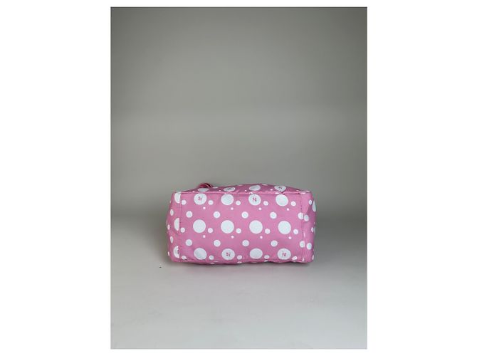 Vintage Courreges Nylon Hobo Bag mit Polka Dots Rosa Weiß Pink - Ansicht 8