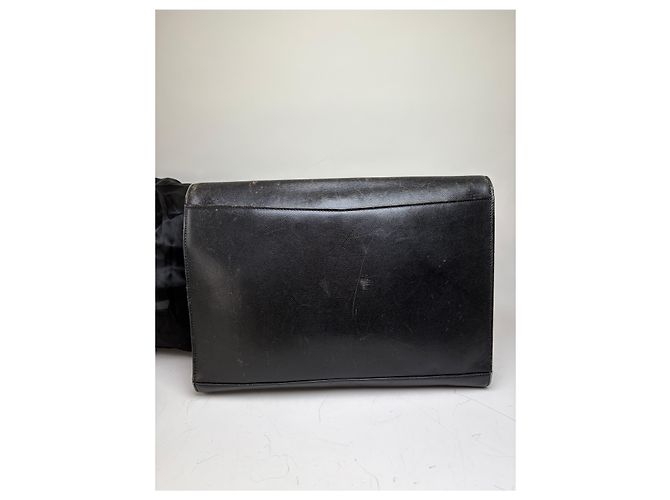 Clutch Vintage Yves Saint Laurent in Pelle Nera e Oro Nero - vista 10