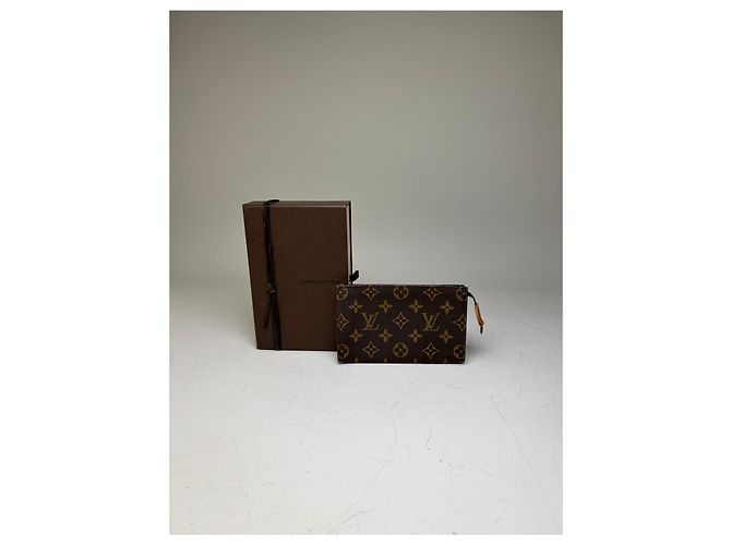 Pouch Vintage Louis Vuitton Monogram Canvas Brown Gold Marrone - vista 10