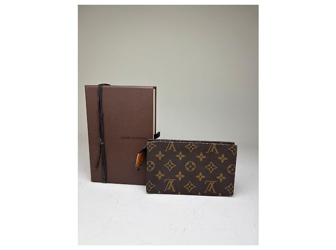 Pouch Vintage Louis Vuitton Monogram Canvas Brown Gold Marrone - vista 2