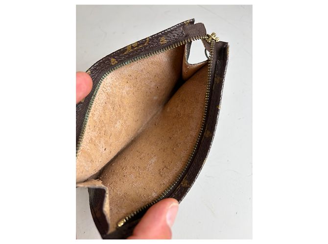 Pouch Vintage Louis Vuitton Monogram Canvas Brown Gold Marrone - vista 3