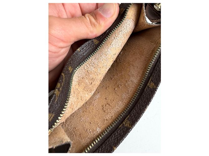 Pouch Vintage Louis Vuitton Monogram Canvas Brown Gold Marrone - vista 4