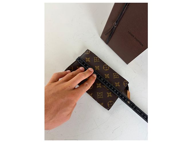 Pouch Vintage Louis Vuitton Monogram Canvas Brown Gold Marrone - vista 8