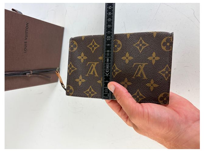 Pouch Vintage Louis Vuitton Monogram Canvas Brown Gold Marrone - vista 9