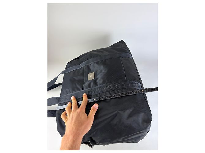 Vintage Courreges Nylon Reisetasche Schwarz Silber - Ansicht 11