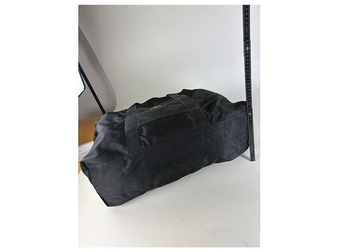 Vintage Courreges Nylon Reisetasche Schwarz Silber - Ansicht 12