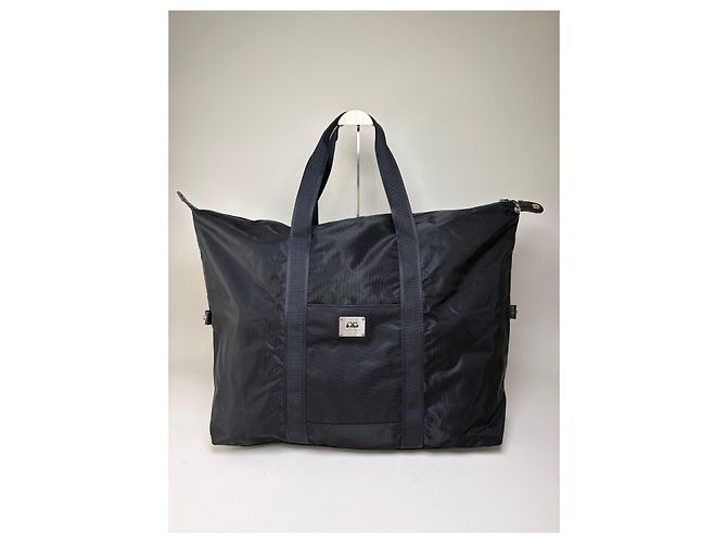 Vintage Courreges Nylon Reisetasche Schwarz Silber - Ansicht 2