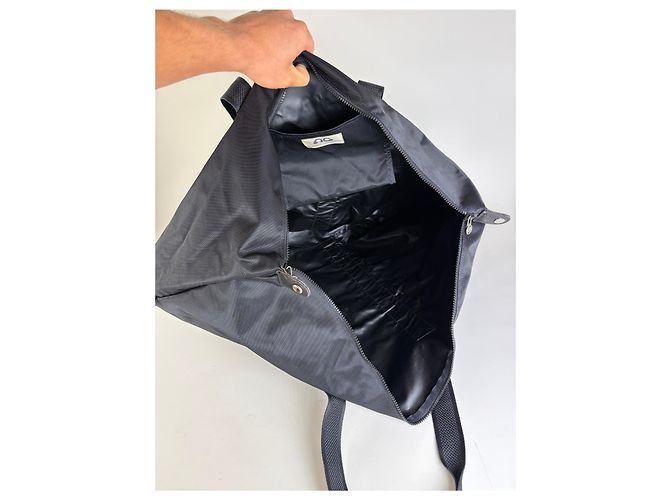 Vintage Courreges Nylon Reisetasche Schwarz Silber - Ansicht 4