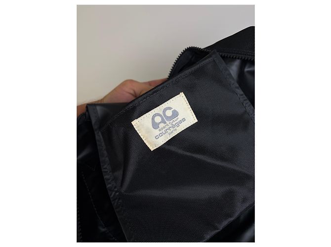 Vintage Courreges Nylon Reisetasche Schwarz Silber - Ansicht 5
