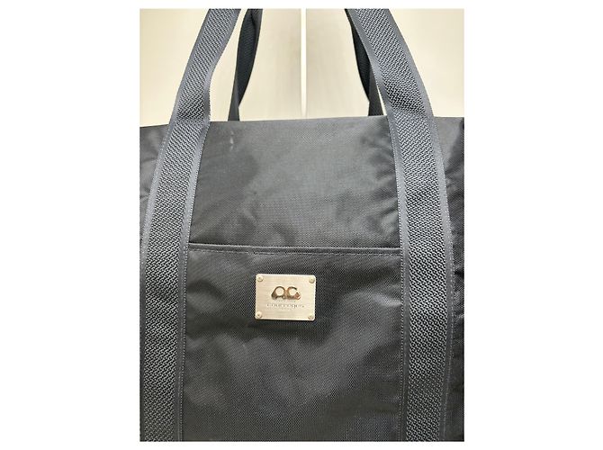 Vintage Courreges Nylon Reisetasche Schwarz Silber - Ansicht 7