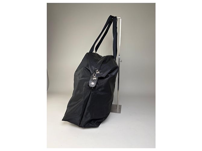Vintage Courreges Nylon Reisetasche Schwarz Silber - Ansicht 8