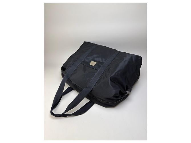 Vintage Courreges Nylon Reisetasche Schwarz Silber - Ansicht 9