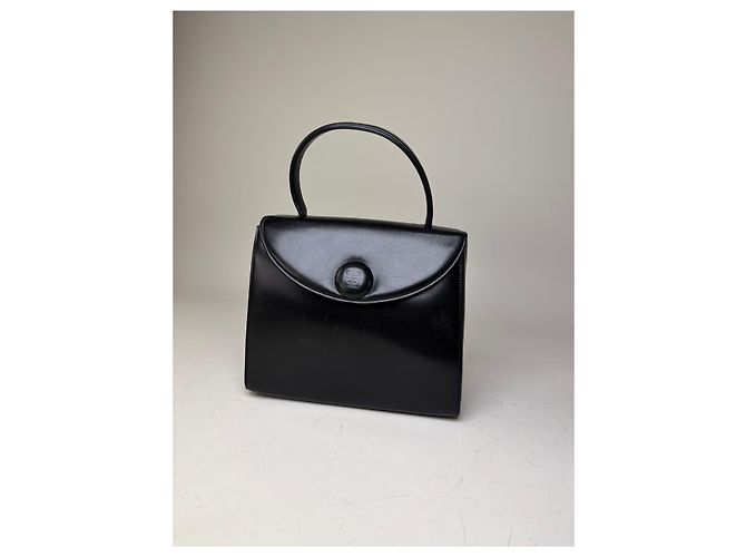 Vintage Givenchy Strukturierte Ledertasche Schwarz Gold - Ansicht 11