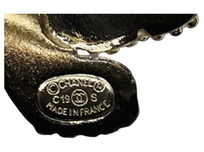 Spilla a tartaruga Chanel 2019 CC Logo oro chiaro impreziosita da strass e cristalli D'oro - vista 5