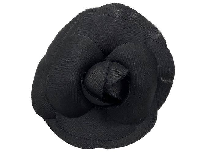 Spilla in seta Camelia nera Chanel Nero - vista 2