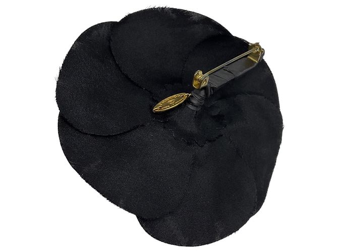Spilla in seta Camelia nera Chanel Nero - vista 3