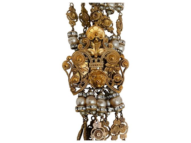 Chanel RARE Vintage 1960er Haute Couture Gold / Perlen Accessoire Golden - Ansicht 2