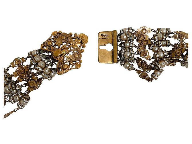 Chanel RARE Vintage 1960er Haute Couture Gold / Perlen Accessoire Golden - Ansicht 3