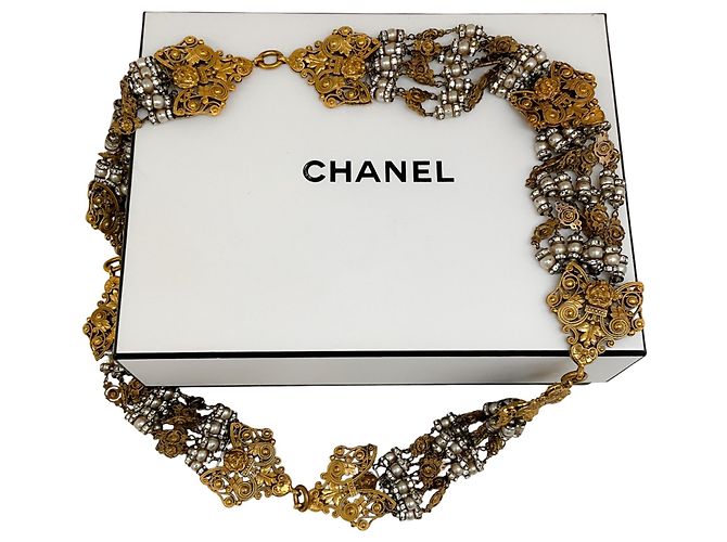Chanel RARE Vintage 1960er Haute Couture Gold / Perlen Accessoire Golden - Ansicht 6