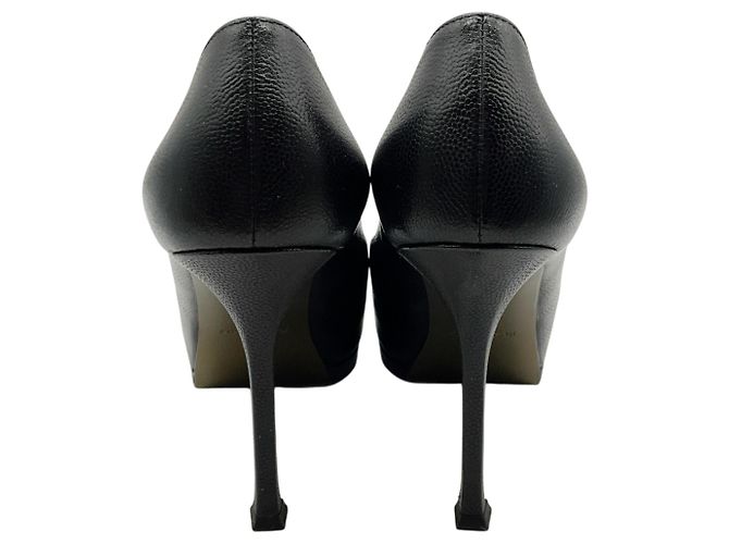Décolleté platform Tribute in pelle nera Saint Laurent Marrone - vista 5