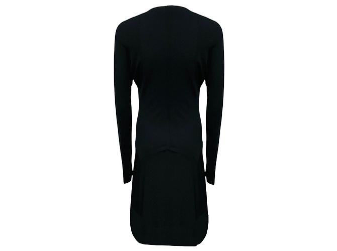 Vestido envelope Alexandre Vauthier preto de manga comprida e decote em V em viscose stretch - vista 3