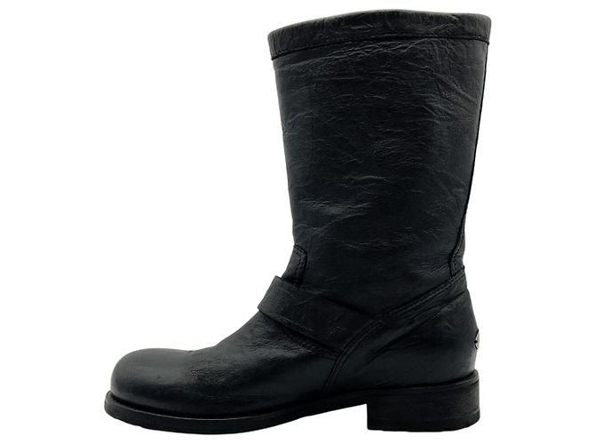 Botas Moto de Piel Negra Jimmy Choo Negro - vista 3