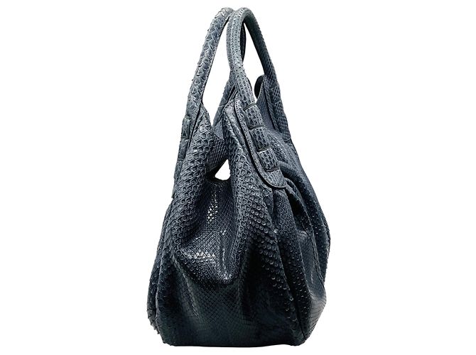 Tod's Handtasche aus Pythonleder in Schieferblau - Ansicht 2