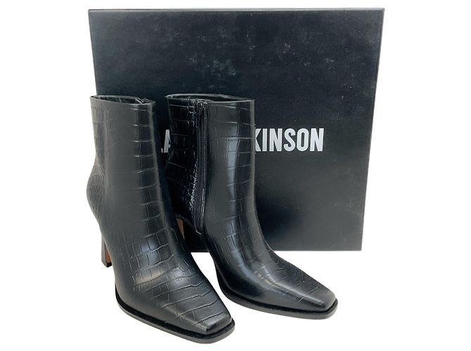 Designers Remix Stivali Sam in pelle embossed croc nera Lana Wilkinson Nero - vista 6